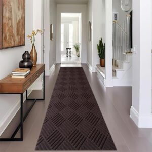 griclner area rug 1ftx5ft modern graphite rug collection craft with non-shedding floor carpet washable for living room bedroom dining home office brown