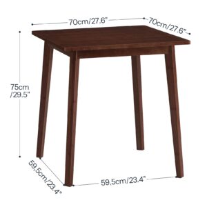 HOOBRO Bamboo Dining Table, Square Dining Table for 2, 27.6" Kitchen Table for Small Space, Writing Table, Easy to Assemble, for Dining Room, Living Room, Office, Kitchen, Apartment, Brown BR70CZ01