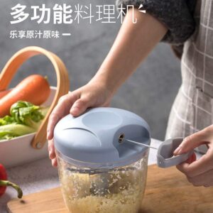 PFKXQBXC Multi-functional chopper drawstring hand blender household minced garlic puree supplement 900ml (mint green), Sun-19