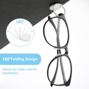 Mabor 6Pcs Sunglass Organizer Wall Mount Adhesive Sunglass Holder for Wall Hanging Sunglass Wall Organizer White Glasses Wall Holder Eye Glasses Storage Organizer