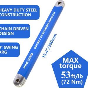 blueVVellow Bias extension wrench with 1/2 "", 1/4"", and 3/8 ""square drive adapter, suitable for small area universal extension wrenches, extension wrench kit, impact bias extension wrench