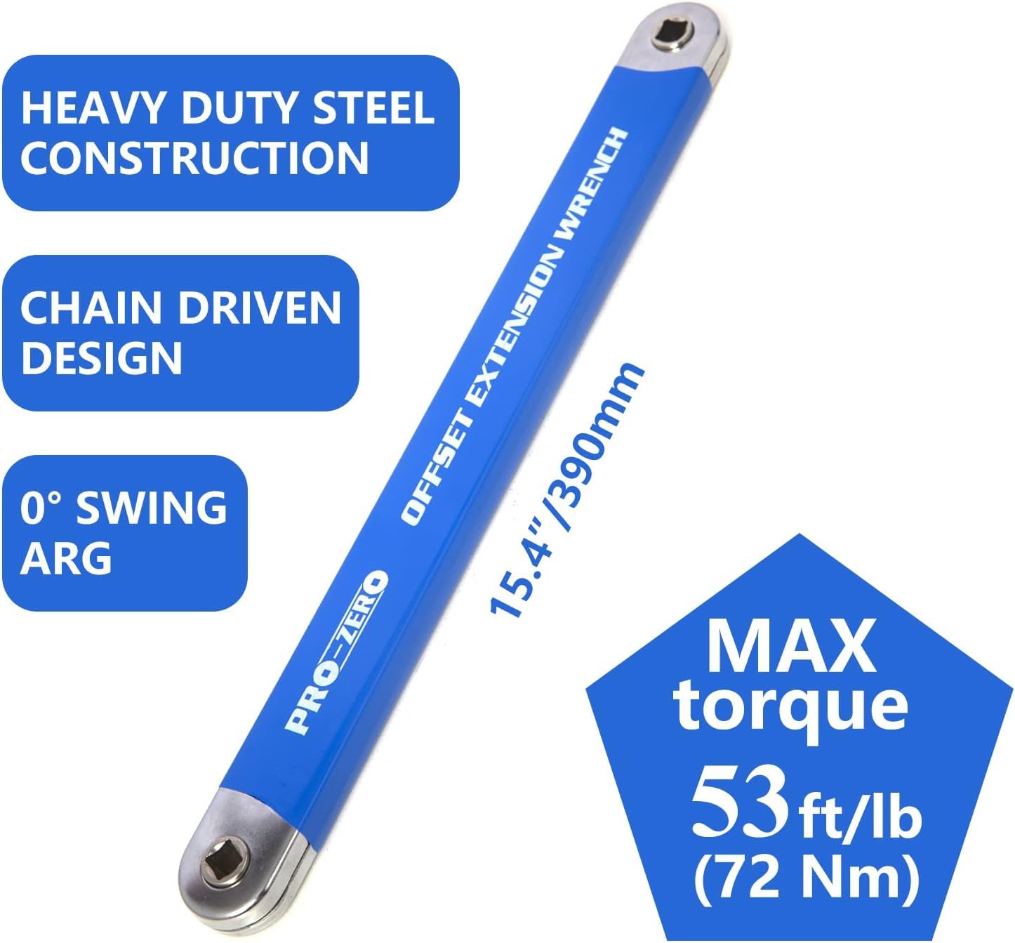 blueVVellow Bias extension wrench with 1/2 "", 1/4"", and 3/8 ""square drive adapter, suitable for small area universal extension wrenches, extension wrench kit, impact bias extension wrench