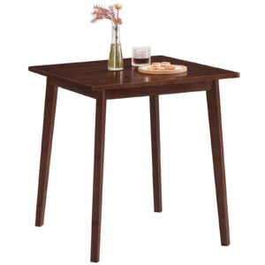 HOOBRO Bamboo Dining Table, Square Dining Table for 2, 27.6" Kitchen Table for Small Space, Writing Table, Easy to Assemble, for Dining Room, Living Room, Office, Kitchen, Apartment, Brown BR70CZ01