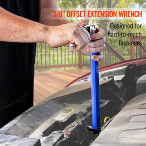 blueVVellow Bias extension wrench with 1/2 "", 1/4"", and 3/8 ""square drive adapter, suitable for small area universal extension wrenches, extension wrench kit, impact bias extension wrench