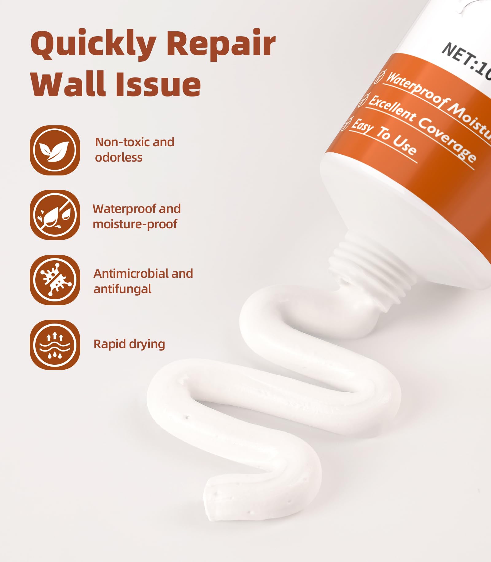 Spackle Wall Repair Kit,Drywall Repair Patch Kit,Simple Small Wall Hole Filler＆Efficient Crack Repair,2 Pack Wall Putty Paste,Plaster Ceiling Repair,Apartment Friendly.