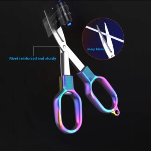 Folding Scissors, 2 PCS Safety Portable Keychain Travel Scissors, Stainless Steel Retractable Pocket Scissors, Mini Compact Craft Scissors for Home, Office, Outdoor, Sewing Sharp Scissors