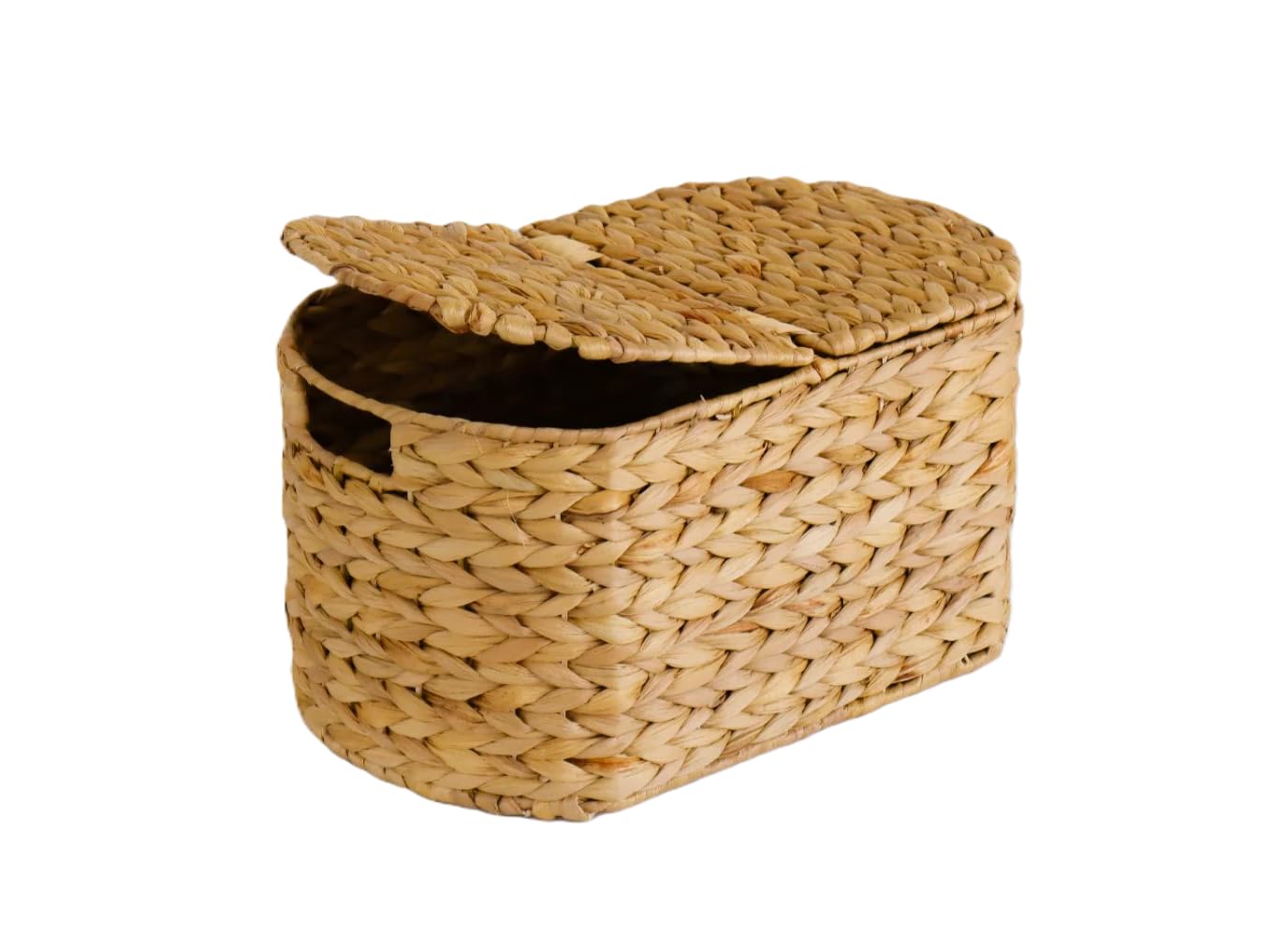 Eden Grace Handmade Oval Woven Wicker Basket with Lid - Stylish Storage Solutions for Home Organization Large