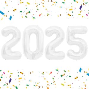 2025 balloons white number balloons 2025 40 inch 2025 numbers for new year party large 2025 foil mylar balloon for 2025 new year eve party supplies festival birthday anniversary graduation decorations