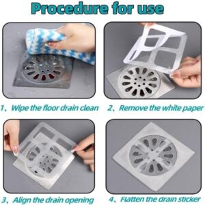 Disposable Hair Drain Stickers, Drain Mesh Strainer for Bathroom Laundry Bathtub Kitchen,for Human & Pet(50pcs)