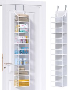 alltidyup over the door hanging pantry organizer 7 shelves, clear plastic pockets hat racks for baseball caps, large capacity storage for closet, bedroom, bathroom, office, dorm room essentials