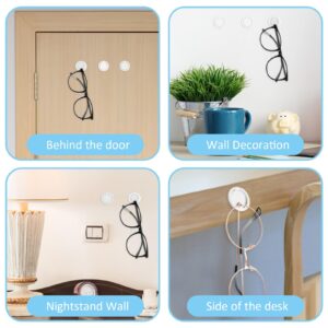 Mabor 6Pcs Sunglass Organizer Wall Mount Adhesive Sunglass Holder for Wall Hanging Sunglass Wall Organizer White Glasses Wall Holder Eye Glasses Storage Organizer