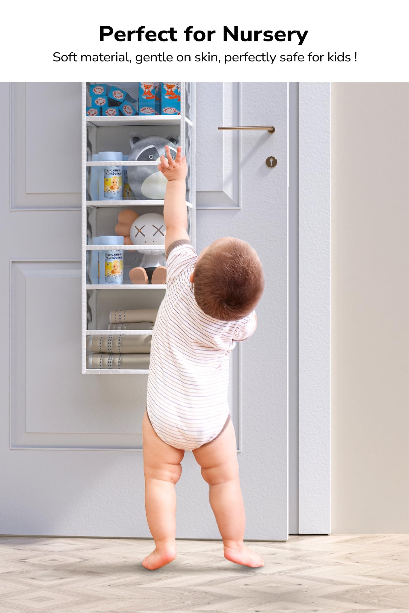 ALLTIDYUP Over The Door Hanging Pantry Organizer 7 Shelves, Clear Plastic Pockets Hat Racks for Baseball Caps, Large Capacity Storage for Closet, Bedroom, Bathroom, Office, Dorm Room Essentials