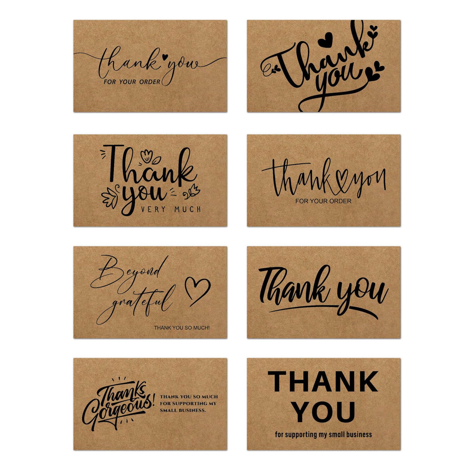 YPBEW Set Of 50 Thank You Cards Elegant Blank Inside For Order Business Cards Small Gift Cards For Shop Keeper