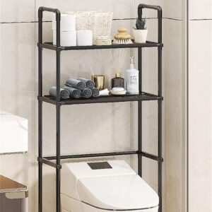 Generic Over The Toilet Storage, 58inch 3-Tier Bathroom Organizers and Storage, Bathroom Storage Shelf, Fit Most Toilets Space-Saving and Easy Assembly (Black), LZ 060503