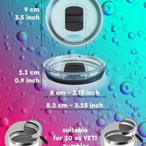 20 oz Tumbler Lid, Magslider Lid Compatible for YETI 20 oz Tumbler,10/24 oz Mug and 10 oz Lowball,Travel Spill Proof Cup Lids Covers with Magnetic Slider Replacement Lid,BPA Free （2 Pack）