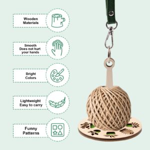 GTUDOR Portable Yarn Holder with Wrist Strap, Yarn Ball Holder for Crocheting, Wooden Yarn Holder, Yarn Storage Organizer Crochet Accessories for Craft Lovers