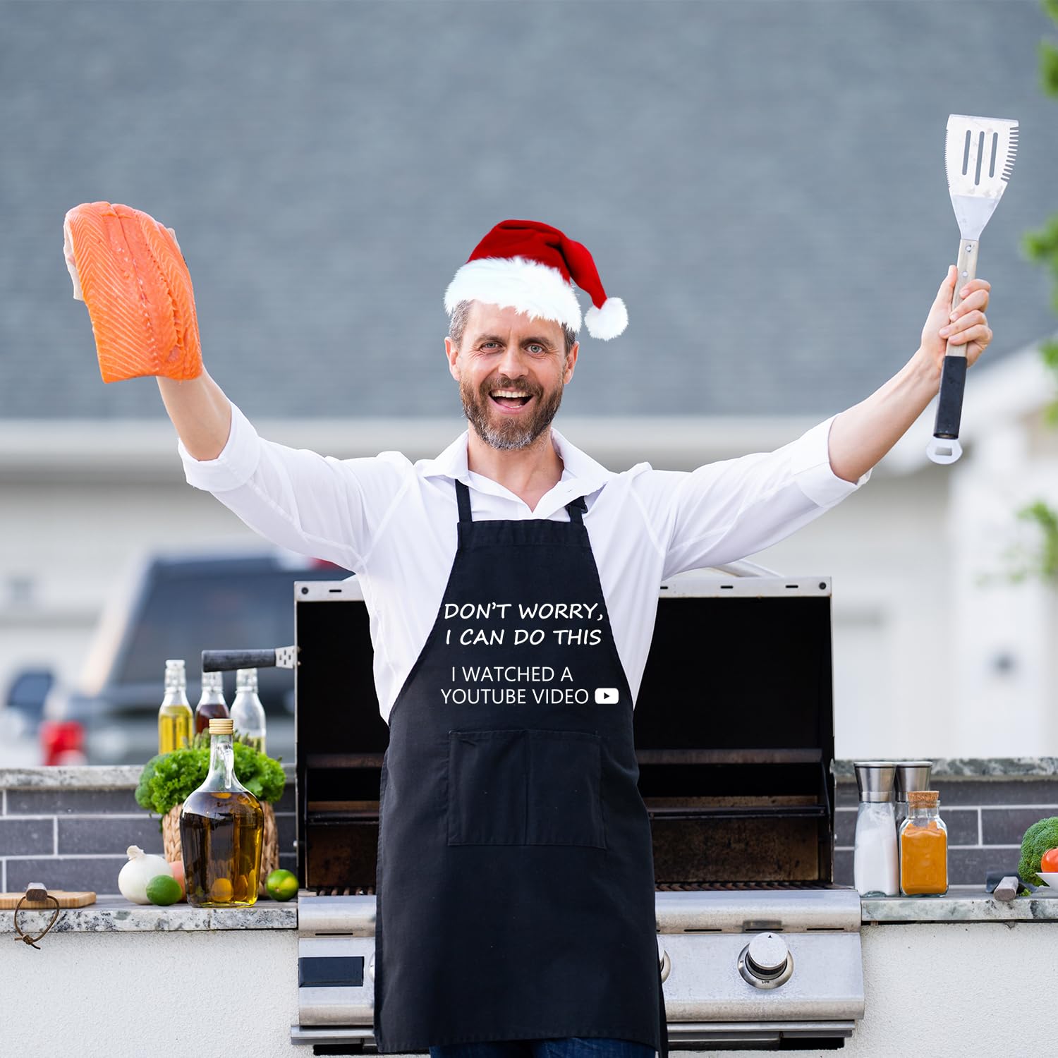 HKOMERE Christmas Gifts for Men and Women, Gifts for Mom, Gifts for Dad, Husband, Boyfriend, Brother, Wife, Girlfriend, Unique Birthday Gifts, Humor Apron for Friends Kitchen Chef Aprons Baking Gifts