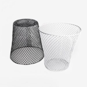 Generic 5-Pack Wire Mesh Round Waste Basket Small Waste Basket Mesh Trash Can Round Open Top Wastebasket Wire Basket Wire Waste Basket Wire Mesh Basket Desk Office School Garbage Cans (Black)