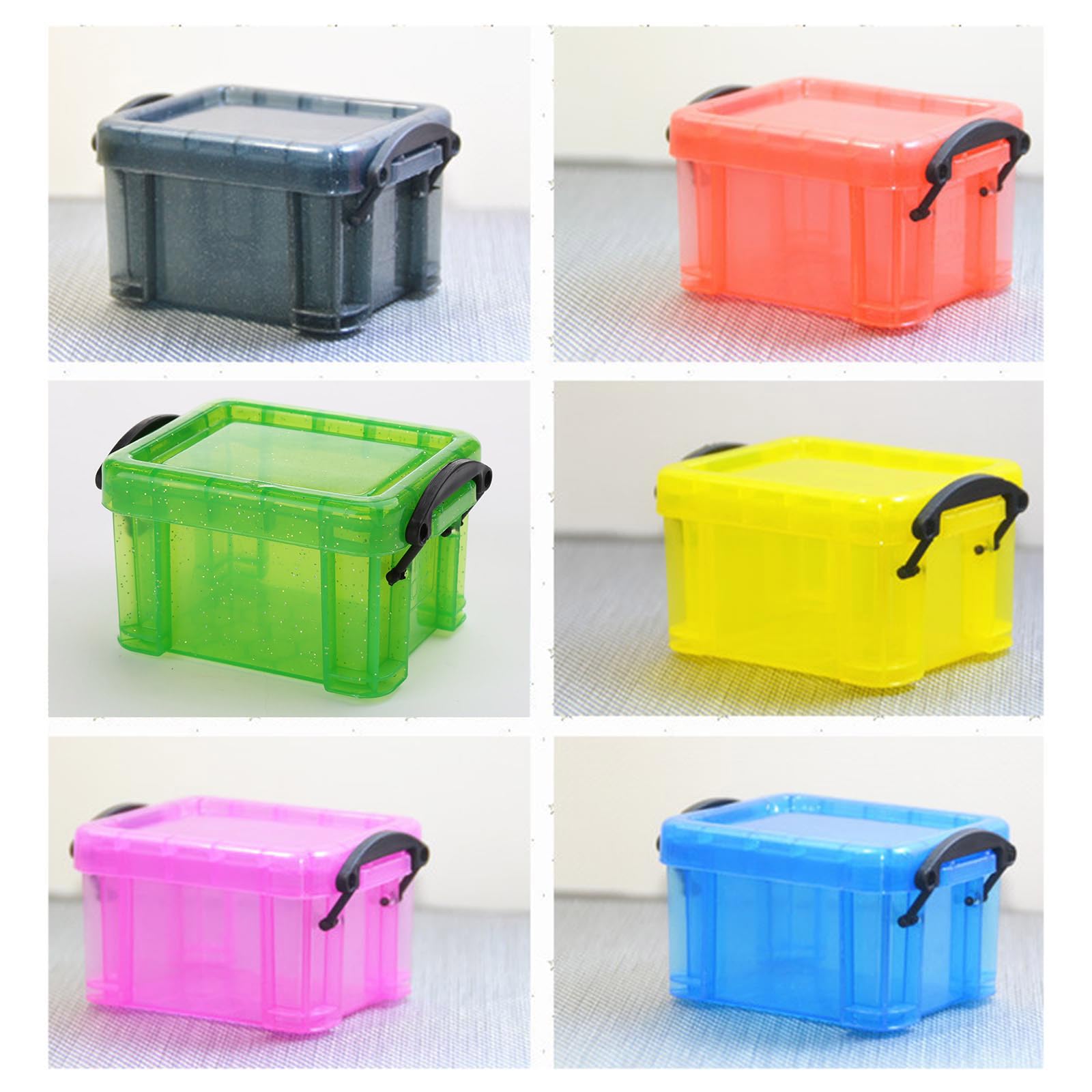 XUYUH Storage Box Small Plastic Box with Locking Lid Organizer Container for Jewelry Beads Small Crafts Items Accessories Home Office