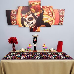 Dia De Los Muertos/Day of The Dead Decorations for Alter Table Runner Mexican Ofrenda Party Decor