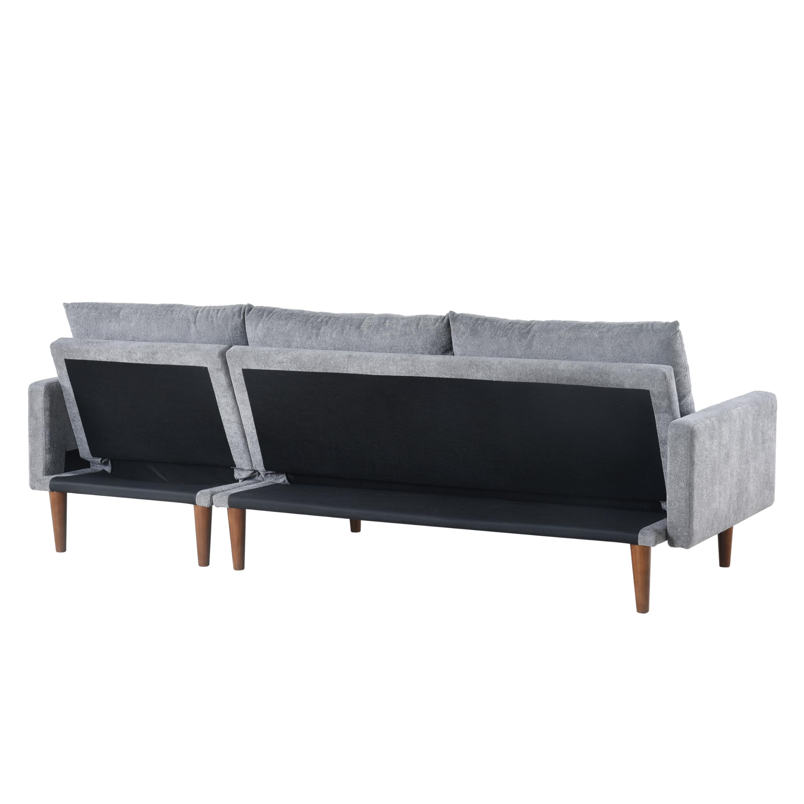 ROCKINGRUN 86" L-Shaped Sectional Sofa - 3-Seater Convertible Sectional Sofa Couch with Velvet Fabric - Small Sectional Sofa with Chaise for Living Room,Apartments