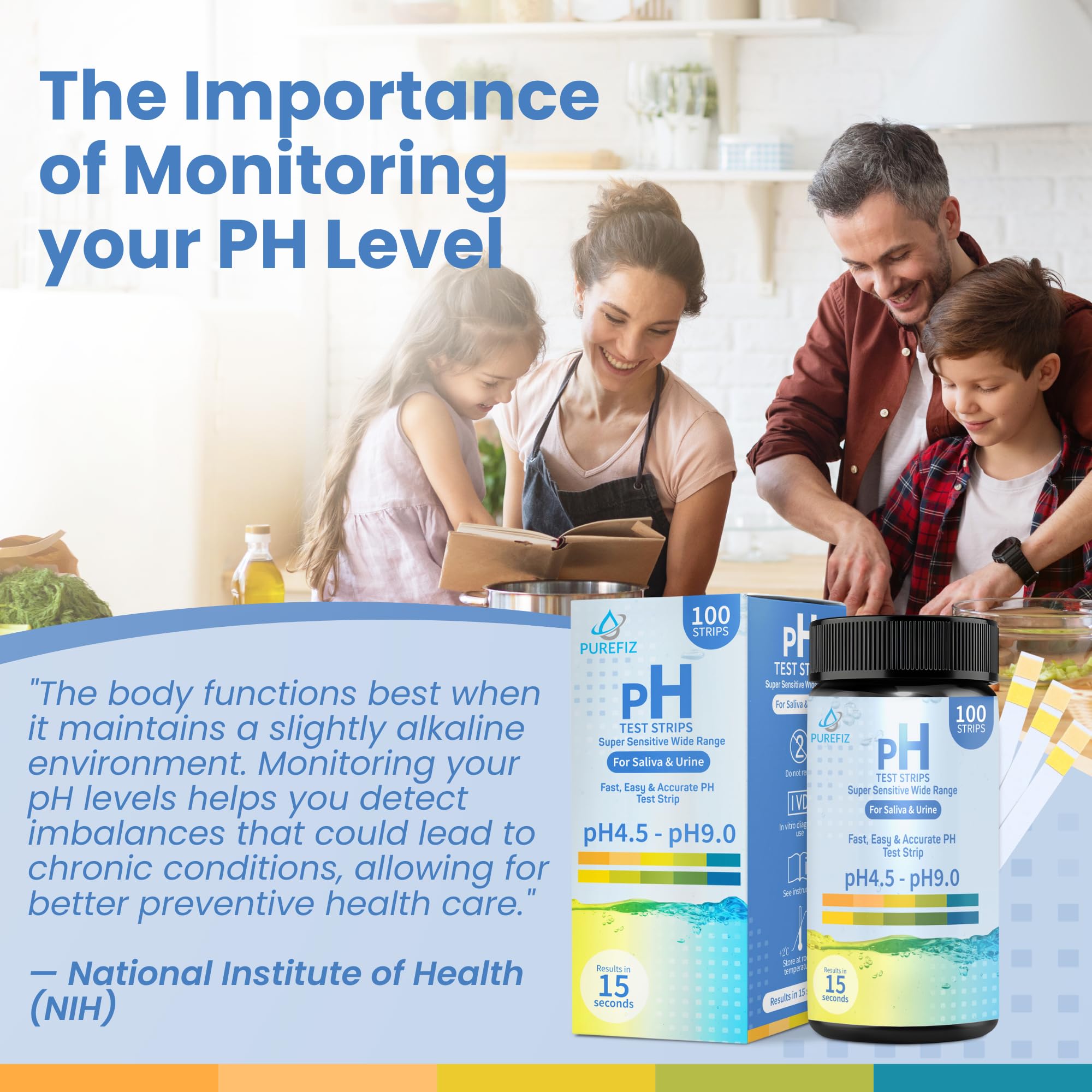 pH Test Strips for Urine & Saliva – 100 Easy-to-Use Strips for Fast, Accurate pH Testing at Home, Get Clear Acid-Alkaline Balance Results in Seconds, Perfect for Tracking Your Body's pH, 4.5-9.0 Range