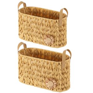 vlovelife toilet paper storage organizer basket, boho decor toilet paper basket for 6 mage rolls, bathroom accessories paper organizer storage, storage basket for bathroom decor, 2 pack - nature