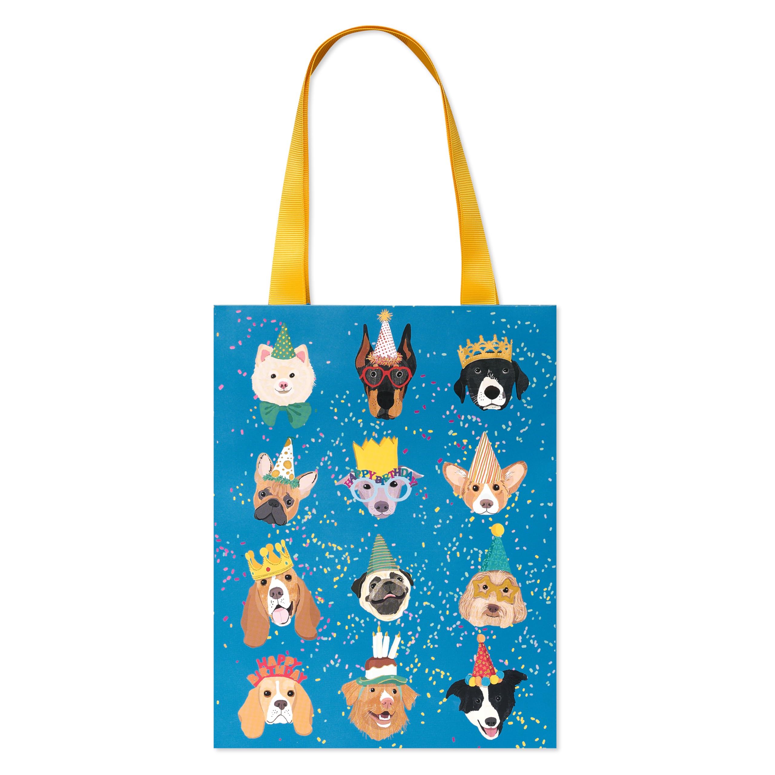 Papyrus 9" Medium Gift Bag (Birthday Dogs) for Birthdays and All Occasions (1 Bag)