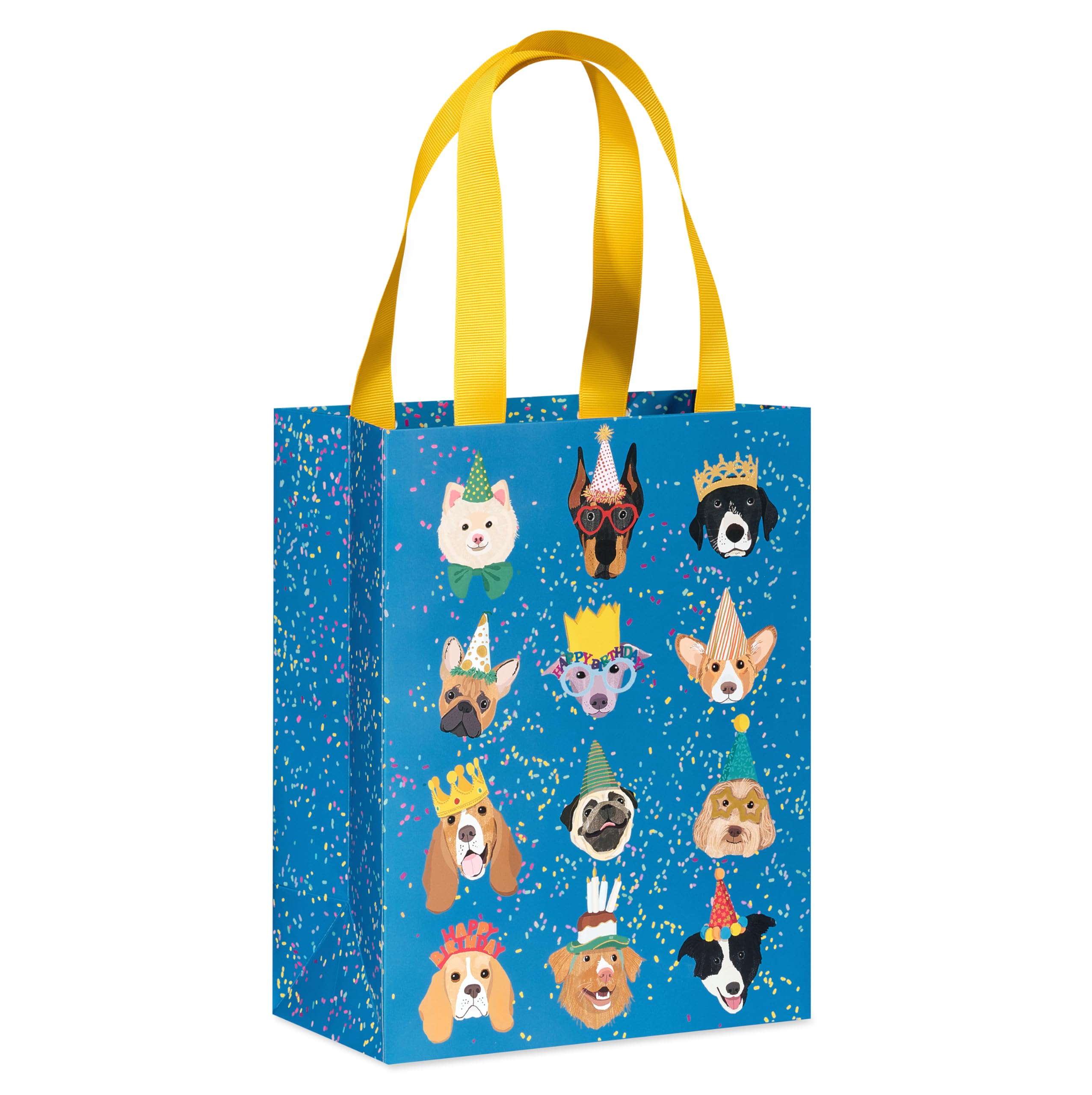 Papyrus 9" Medium Gift Bag (Birthday Dogs) for Birthdays and All Occasions (1 Bag)