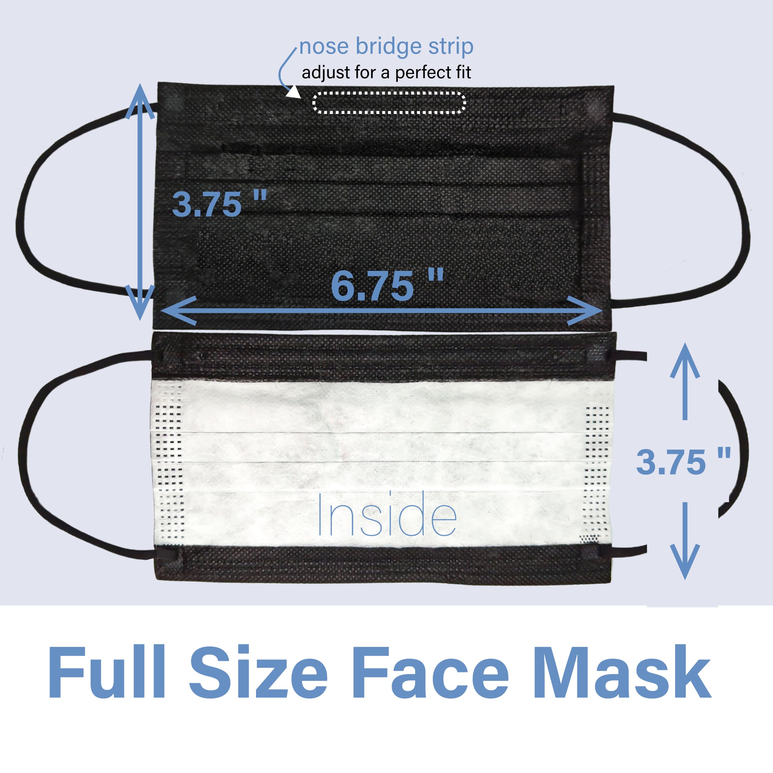 A-Trend Deals 25 Pcs Disposable 4 Layers Face Masks, Non-medical, Extra Layer Protection Face Masks for Adult, Teenager, Seniors (Black)