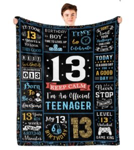 turelos 13 year old boy gifts, 13th birthday gifts for boys blanket, coolest gifts for 13 year old boy, 13 year old boy birthday gift ideas, birthday gifts for 13 year old boys throw blanket 60x50in