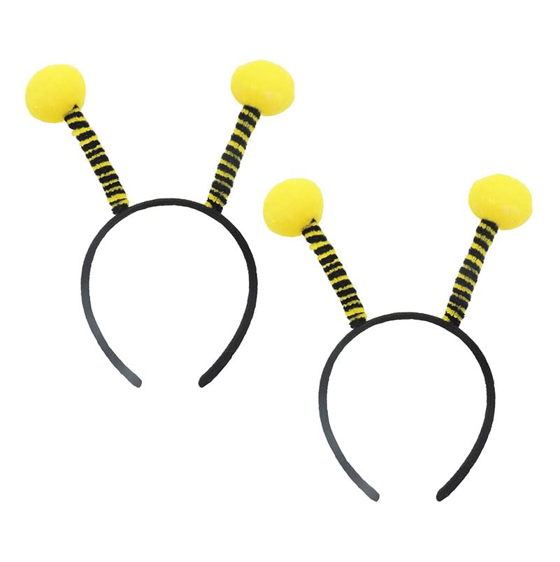 Liatunou 2 Pack Bee Tentacle Headbands,Cute Bee Headpiece Antenna Headband for Women Girls Halloween Christmas Costume Accessories