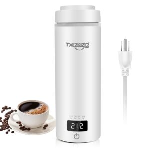 txxzozg travel electric kettle mini,portable electric tea kettle small,316 stainless steel small hot water boiler with 4 temperature control,with auto shut-off & boil dry protection（white,500ml）