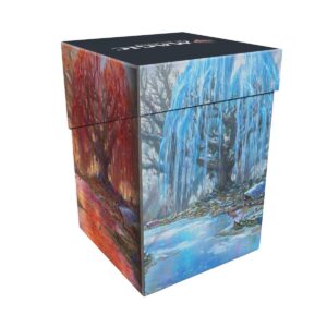 Ultra Pro - Bloomburrow 100+ Deck Box® Season Lands: Three Tree City for Magic: The Gathering, Exclusive Artwork, Archival Safe, Rigid Polypropylene, Deck Divider Included