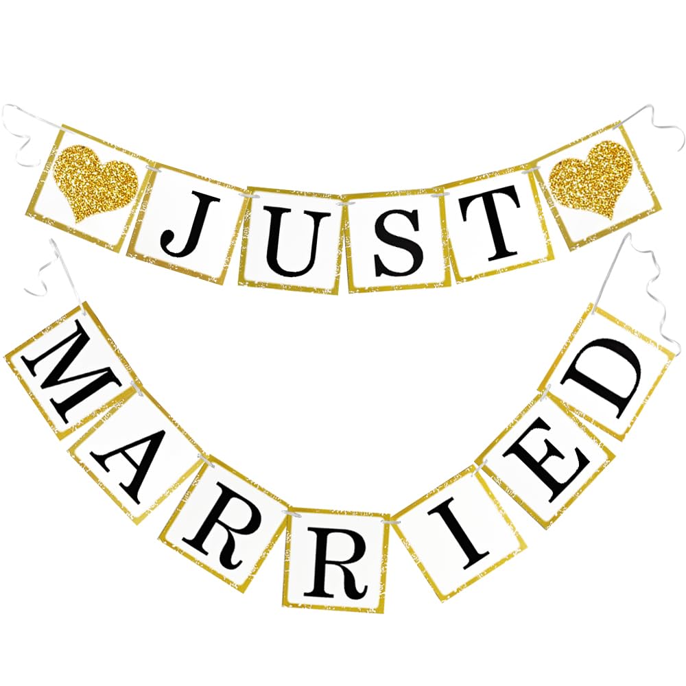 Just Married Proposal Banner Marriage Decorations Paper Garland Wedding Supplies Engagement Sign Outdoor Party Photp Prop Rustic Decorations 6Ft