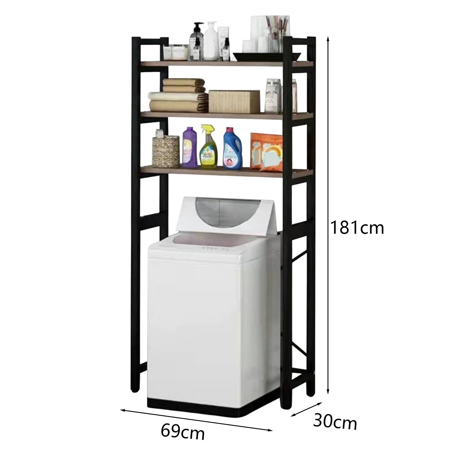 HEVIRGO Over The Toilet Storage,Toilet Storage Rack Freestanding,Toilet Household Supplies,Multi-Layer Space-Saving Bathroom,Stand Over Sundries Organizer,for Restroom,Laundry