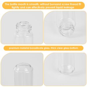 Cadbibe 50ml Glass Clear Test Tubes with Screw Caps and Plastic Stoppers, 25 x 135mm Liquid Small Leak-Proof Glass Test Tubes, 24PCS