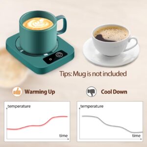 Mug Warmer for Coffee, Electric Coffee Warmer for Desk with Automatic Constant Temperature, with Aluminum Metal Panel for Heating Coffee, Beverage, Milk, Tea and Hot Chocolate (No Cup)