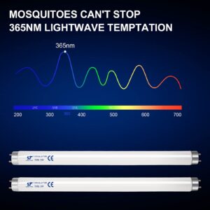 Generic 2 Pack 10W UV Bulbs Mosquito-lured Tubes Standard T8 Light Tube 10 Watts UV Light Bulb Replacement Compatible with 20W Electric Bug Zappers Mosquito Killers 13 Inches, White