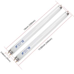 Generic 2 Pack 10W UV Bulbs Mosquito-lured Tubes Standard T8 Light Tube 10 Watts UV Light Bulb Replacement Compatible with 20W Electric Bug Zappers Mosquito Killers 13 Inches, White