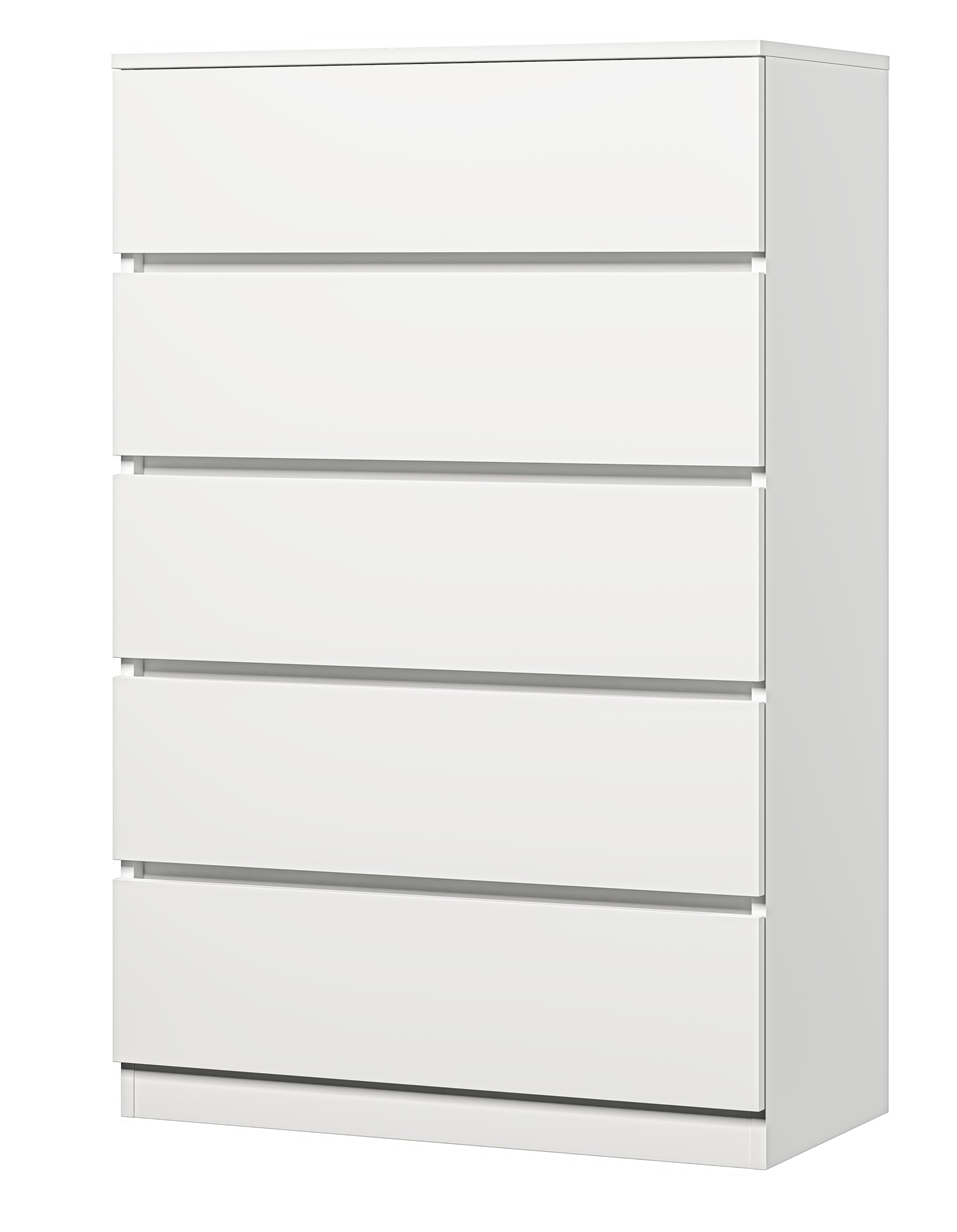 5 Drawer Dresser, White Dresser for Bedroom Wooden Tall Closet Drawers, Modern Nightstand with Drawers Clothing Organizer Cabinet for Nursery, Living Room,Hallway, 27.6 in, Top and Chest