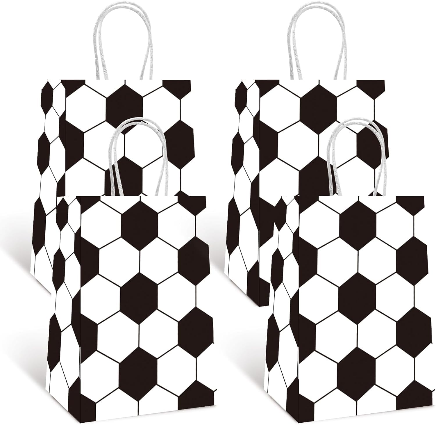 16 PCS Soccer Party Favor Bags Soccer Treat Bags Soccer Goodie Bags Soccer Gift Bags Soccer Themed Party for Kids Boys Girls Birthday Party Supplies Decorations