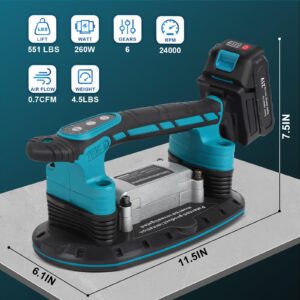 Tile Vibration Machine Installation Tool, Handheld Automatic Tiling Vibrator with Enlarged Suction Cup for Tiling Leveling Laying 21V 12500mAh 24000r/min 6 Speeds Adjustable