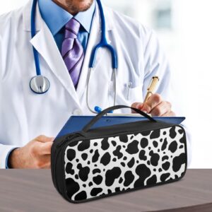 Puganiruo Stethoscope Case for Classic III,Black and White Cow Stethoscope Bag for Lightweight II S.E,Cardiology IV,Extra Room for Doctor & Nurse Accessorie Portable