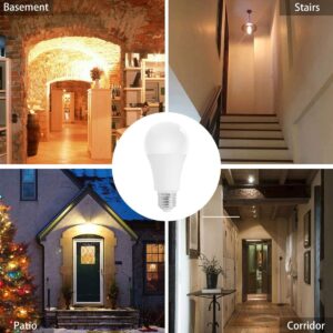 UNITEDLUX Radar Motion Sensor Light Bulbs, A19 12W (75 Watt Equivalent) Daylight E27 Indoor Auto on/Off Motion Detector Lights Security Automatic LED Lightbulb(1100LM, 2-Pack), Super Sensitive