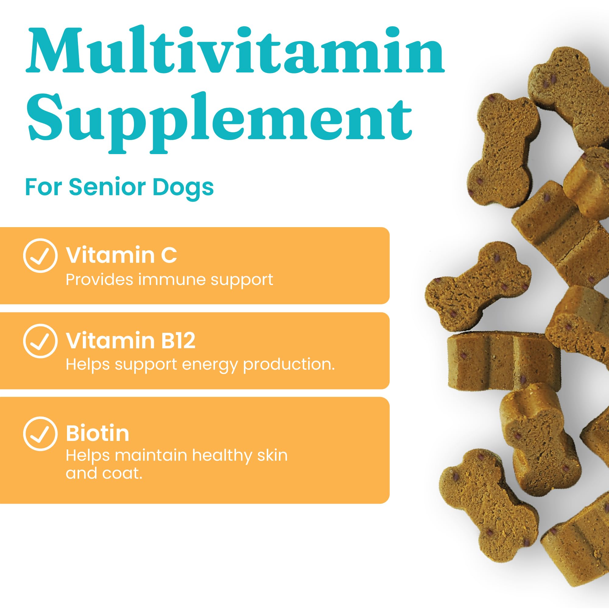 Solid Gold Dog Multivitamin - PetVites Dog Vitamins Chewable Supplement - Vitamin C, A, B12, & E Plus Probiotics & Antioxidants to Promote Immune Health & Digestive Wellness (120 Count Senior)