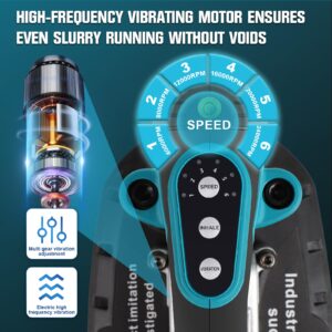 Tile Vibration Machine Installation Tool, Handheld Automatic Tiling Vibrator with Enlarged Suction Cup for Tiling Leveling Laying 21V 12500mAh 24000r/min 6 Speeds Adjustable