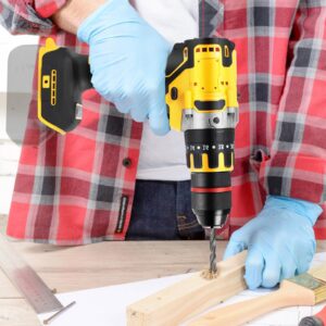 Cordless Hammer Drill Driver Compatible With Dewalt 20V Battery, 1/2" Brushless 1350PRM Compact Impact Driver with 1064 In-lbs (120N·M) Max Torque for Home Improvement, Woodworking, Metal (Tool Only)