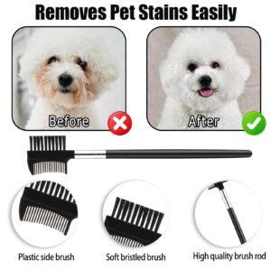 Molain 5 Pack Tick Flea Comb, Stainless Steel Dog Cat Grooming Combs with Rounded Teeth, Flea Brush for Cats Lice combs, Thick Hair Pet Tear Stain Comb, Fine Tooth Comb Dematting Tool for Dog Cat