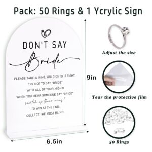 Tuiemie Minimalist Bridal Shower Ring Game, 1 Sign and 50 Rings, Bridal Shower Decorations, Put a Ring on It Bridal Shower Game, Wedding Shower Games(jzxn10)